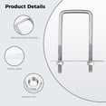 thumbnail image 3 of 4Pcs Square U-Bolts, Stainless Steel Bend U Bolts with Nuts and Frame Plates for Automobiles Trailers, Ski Boats, Sailboat Trailers, 3 of 5