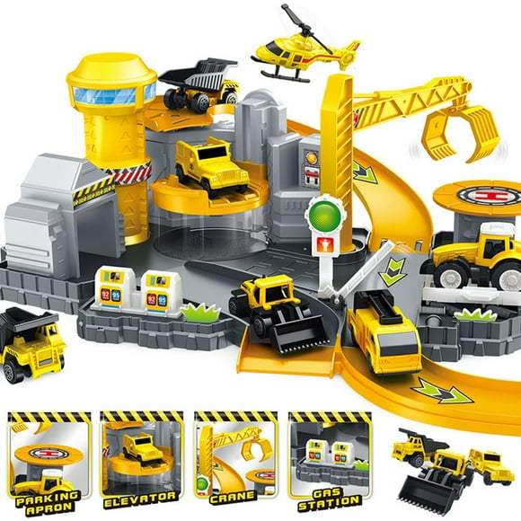 24PCS Car Parking Garage Toy Set DIY Race Car Track Set Parking Car Toy for Kids