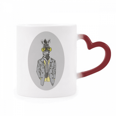 

Yellow Glasses Pinto Grey Popular Animal Heat Sensitive Mug Red Color Changing Stoneware Cup