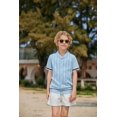 thumbnail image 2 of Arshiner Boys Knit Shirts Short Sleeve Button Down Shirt Vintage Fashion Casual Summer Beach Shirts for Kids 5-13 Years, 2 of 8