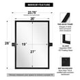 thumbnail image 4 of Open Box Moon Mirror 20 x 28 Inch Rectangular Hanging Bathroom Vanity, Black, 4 of 6