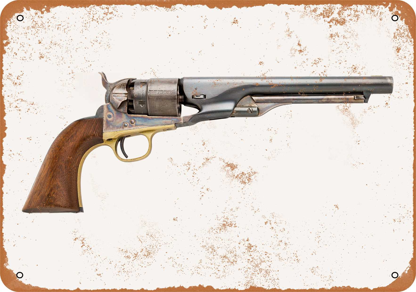 Colt Revolvers Guns The World's Right Arm Cowboy Metal Tin Sign Vintage Pistol 
