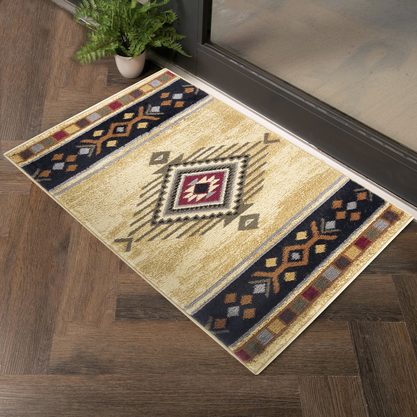 Yoneston 2' x 7' Southwest Design Accent Area Rug for Living Room, Retro Rug with Soft & Non-Slip for Bedroom Dining Room Decoration, Cream