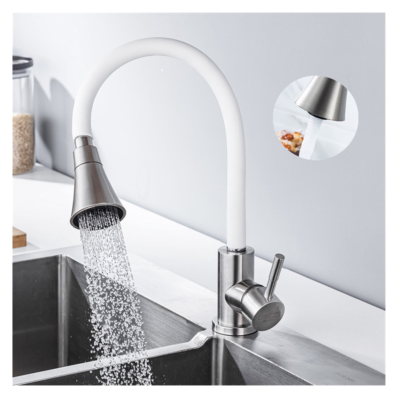 Hot And Cold Water Faucet Kitchen Sink Folding Universal Splash-proof Pressurized Bathroom Sink Basin Faucet