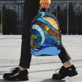 thumbnail image 2 of Lukts Stained Glass Ocean Wave Pattern 15 Inch Student Backpack, Waterproof Laptop Backpack with Adjustable Shoulder Straps, Lightweight Travel, Campus Backpack, Unisex, 2 of 6