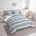 thumbnail image 3 of jejeloiu Ancient Aztec Theme Twin Bedding Sets 7-Piece,Boho Bohemain Geometric Bedding Comforter Set,Lightgreen White Sheet Sets For Men Women,Microfiber Bedroom Decorative Reversible, 3 of 8
