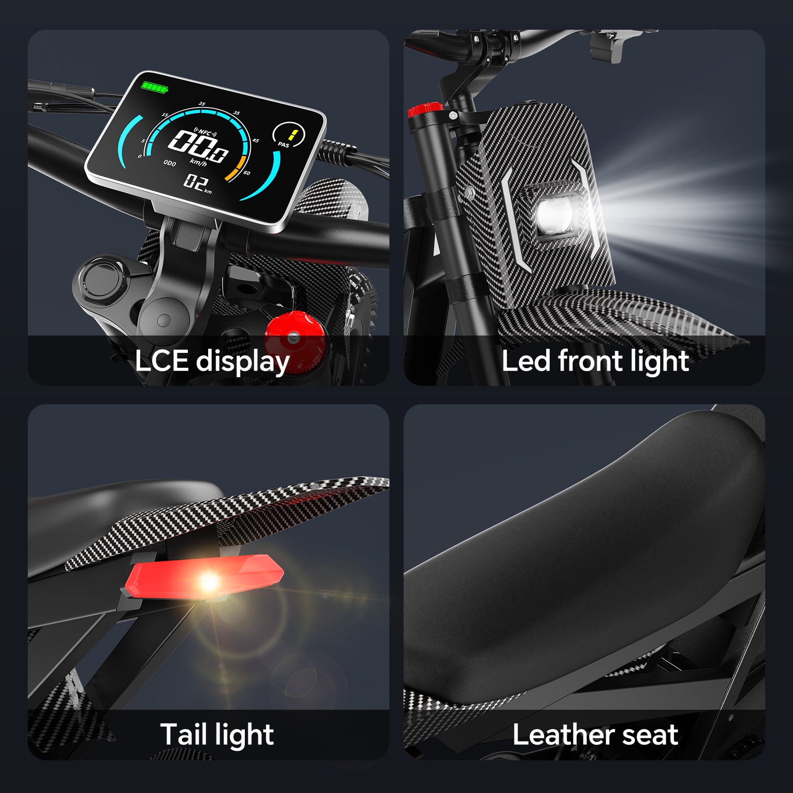 Arkveld APEX1 Electric Bike for Adults，Peak-3000W 25" Fat Tire All-Terrain E-Bike 80Miles 40MPH Electric Dirt Bike for Road Sand Mountain Snow - 48V 32AH Battery Powered Electric Motorcycle,UL2849