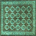 thumbnail image 1 of Ahgly Company Indoor Square Persian Turquoise Blue Traditional Area Rugs, 7' Square, 1 of 4