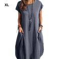 thumbnail image 5 of Vestido de mujer Qarigey sin mangas suelto verano Gris, 5 of 5