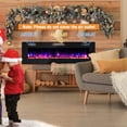 thumbnail image 2 of Costway 60 Inches Ultra-thin Electric Fireplace Recessed & Wall Mounted with Log Crystals, 2 of 9