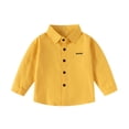 thumbnail image 2 of Boys Girls Shirts Spring Fall Fashion Casual Long Sleeve Button Down Lapel Collared Dress Shirt, 2 of 5