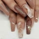 thumbnail image 1 of 24Pcs French False Nails Long Coffin Press on Nails Gold Glitter Stick on Nails with Adhesive Tabs Acrylic Marble Fake Nails Reusable Artificial Glue, 1 of 5