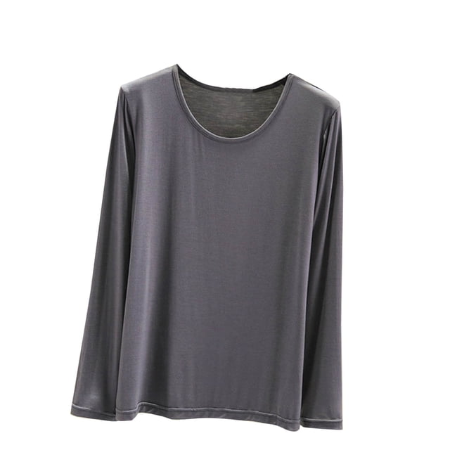 MeetoTime T-Shirts à Manches Longues Col Rond pour Femmes sous-Vêtements Confortables Doux Couleur Unie
