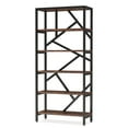 thumbnail image 3 of Spaco 71" Bookshelf, Industrial Etagere Bookcase 6 Shelf Display Rack, Bookshelf for Indoor, Brown, 3 of 4