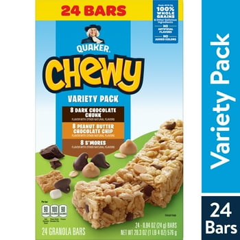 Quaker Chewy Granola Bars, 3 Flavor Variety Pack, 24 Pack