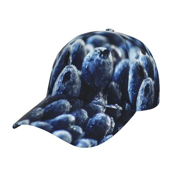 Fotbe Blueberry Gorro Clásico de Béisbol, Gorra Ajustable con Broche Snapback, Gorro de Exterior de Algodón Suave
