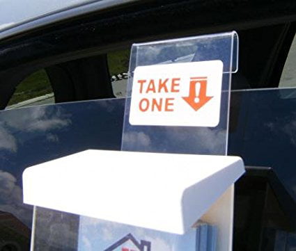 Vehicle Window 4" Tri Fold Brochure Pamphlet Flyer & Business Card Holder 