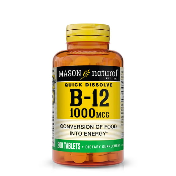 Mason Natural Vitamin B12, Supports Conversion of Food into Energy, 200 Tablets