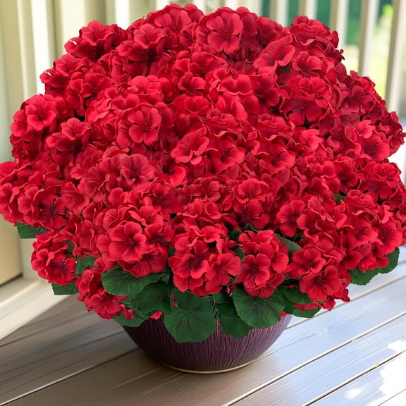 8件装人造红色天竺葵花束