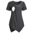 thumbnail image 1 of Pisexur Haut d'Allaitement de Maternité pour Femmes, Hauts d'Allaitement, T-Shirt à Double Couche à Manches Courtes, T-Shirt d'Allaitement, 1 of 5