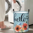 thumbnail image 5 of Hello Flowers Blue Laundry Hamper Small Storage Basket/Toy Organizer/Dirty Clothes Bucket, 5 of 5