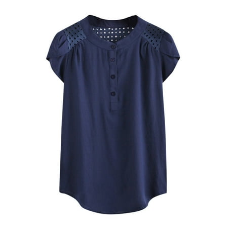 

Women Out Hollow Vest Fashion Shirts Top Sleeve T-Shirt Solid Short Women s Blouse Pajamas Women