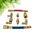 thumbnail image 2 of KAKOWELY Ensemble de 8 Pcs pour Climatiseur de Voiture Réfrigération R134A R12 Adaptateur de Conversion Tuyau Kits Joint Dissolvant Rapide Installateur Raccord Rapide Connecteur,4.92x"X0.47"X0.43 Pouces, 2 of 5