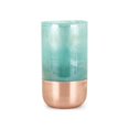 thumbnail image 1 of Benzara BM195460 Cylindrical Shape Glass Vase with Curved Metal Bottom, Green & Copper - Small, 1 of 1
