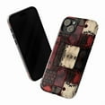 thumbnail image 2 of Gothic Red & Black Patchwork Dual Layer Phone Case for iPhone 16 15 14 13 12 11 Pro Plus Mini – Vintage Dark Academia Aesthetic Cove, 2 of 6