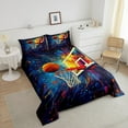 thumbnail image 4 of Erosebridal Boys Basketball Comforter Sets Queen Size, Graffiti Splash Down Comforter, Reversible 3 Pieces, 4 of 7