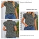 thumbnail image 3 of Mujeres de manga corta Top floral impresión frill TRIM moda casual blusa para el hogar citas trabajo, 3 of 8