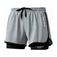 thumbnail image 2 of uublik Mens Swim Suit With Liner 2 in 1 Beach Swimming Trunks Quick Dry Swim Shorts Gray, 2 of 2