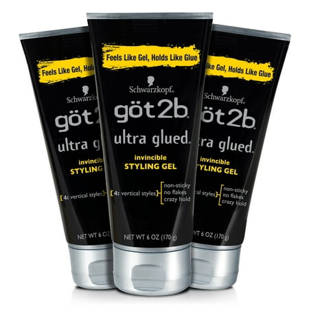 Got2b Ultra Glued Invincible Styling Hair Gel, 6 Ounce (Count of (Best Styling Gel For Fine Hair)