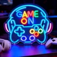 thumbnail image 2 of Dimmable Gamer Neon Sign, Game Controller Shaped LED Neon Sign for Gaming Room Decor, 15"x13" USB Powered Adjustable Brightness Gamepad LED Sign for Boys Room, Cool Gamer Gift for Teens and Kids, 2 of 4