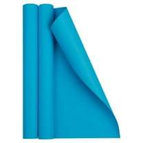 JAM Paper Matte Wrapping Paper, 52.6 Sq ft Total (17 in x 18 Ft Each), Bright Blue/Peacock Blue, 2 Rolls
