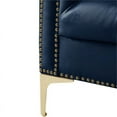 thumbnail image 6 of Posh Living Ryder Button Tufted Leather Chesterfield Sofa in Navy Blue/Gold, 6 of 9