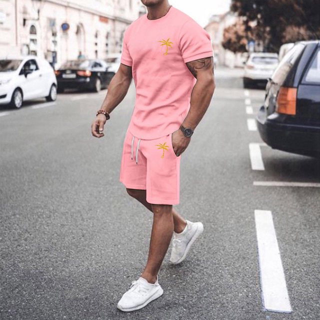 MKLEKYY Pijama Corto De Verano Para Hombre, Ropa Deportiva, Camiseta Transpirable De Manga Corta Y Pantalones Cortos Deportivos Con Bolsillos.