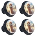 thumbnail image 2 of 4 Pcs Alpaca Knobs for Kitchen Cabinet Cupboard Dresser Bookcase Drawer Pulls Handles Round Home Decor, 2 of 8