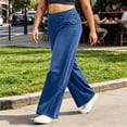 thumbnail image 6 of IFNWSV Denim Pants for Women Plus Size Stretchy Wide Leg Jeans with Pockets High Waisted Loose Casual Trousers Navy 2XL, 6 of 7