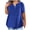 Blue, variant on Womens Summer Tops Plus Size Tops V-Neck Blouse Lace Casual Loose Short Sleeve Blouse