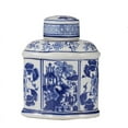 thumbnail image 2 of A&B Home Set of 2 Blue and White Chinoiserie Porcelain Lidded Jar, 2 of 11