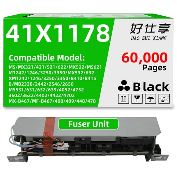 41X1178 Fuser Unit Fuser Maintenance Kit Compatible with Lexmark MS321 MS421 MS521 MS621 MS622 MX321 MX421 MX521 MX522 MX622 M1242/1246/3250/3350 XM1242/1246/3250/3350 Printer