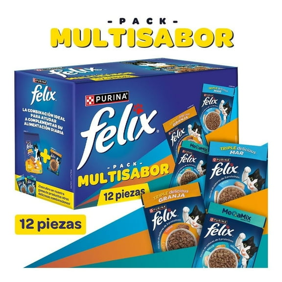 Alimento húmedo para gato Purina Felix Adulto Pouches Multisabor 12 Pack