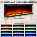 Maxhonor 40" Black Panoramic Electric Fireplace with Mantel, 3D Dynamic Flame, 750W/1500W Dual Heating, Whisper-Quiet, Touch & Remote Control
