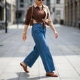 thumbnail image 5 of Cushionaire Yummy Slip On Womens Mules, Business Casual Loafers for Women with Low Heel and Metal Chain Detail, 5 of 16