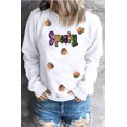thumbnail image 6 of Women's White Sequin Spooky Halloween Spirit Print Casual Sweatshirt | [ZhiHiMeRi] | 2XL, 6 of 7