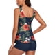 thumbnail image 2 of Trajes de baño para mujer, trajes de baño de dos piezas, camiseta sin mangas con estampado floral y pantalones cortos para niños, trajes de baño con control de barriga Zhivalor SM-435-1, 2 of 4