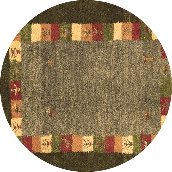 Ahgly Company Indoor Round Abstract Brown Contemporary Area Rugs, 3' Round