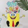 thumbnail image 4 of Juego de 14 adornos para tartas de Bob Esponja, decoración para fiestas de cumpleaños infantiles, bonito dibujo animado de Patricio Estrellas, suministros para baby shower, 4 of 5