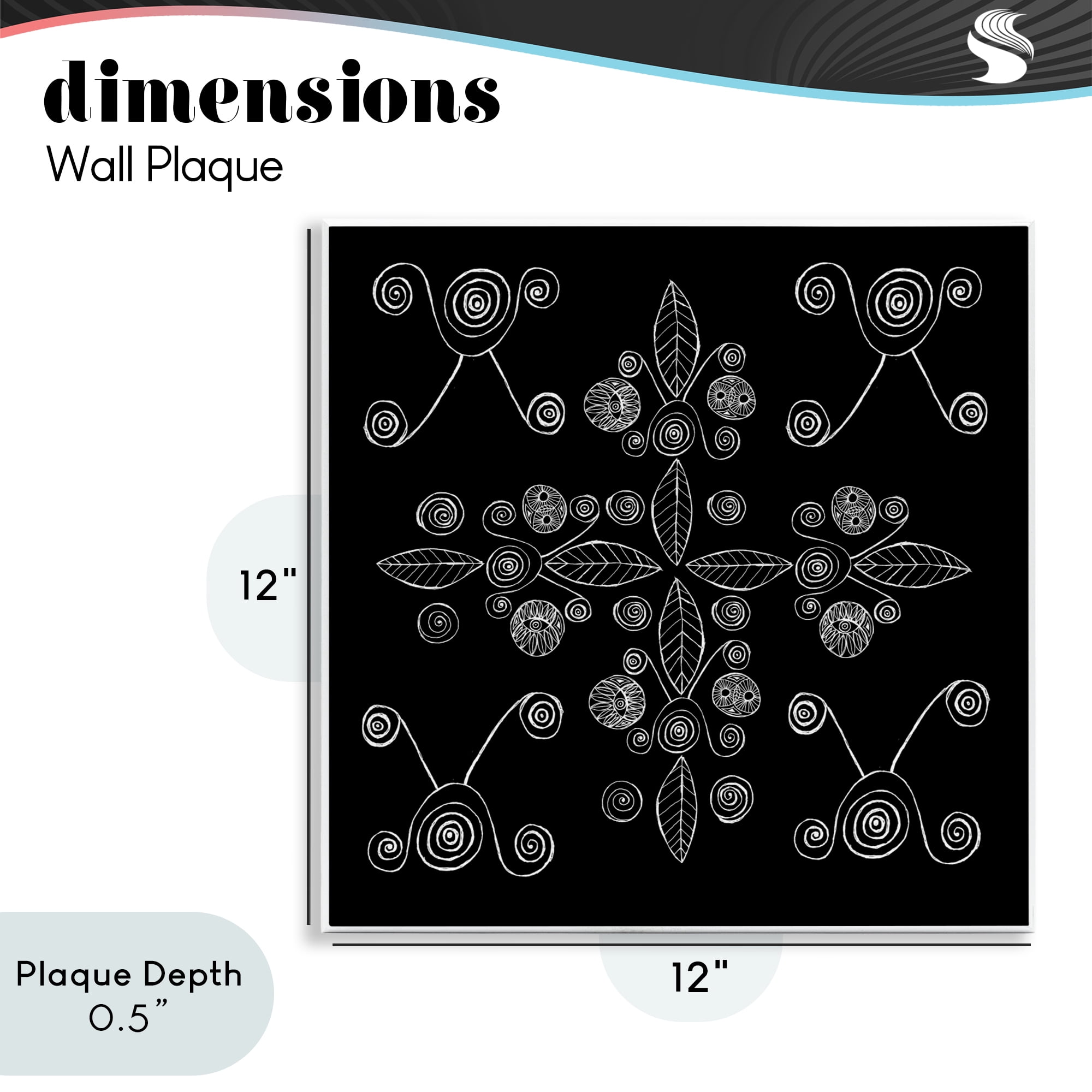 Stupell Industries Geometrics & Leaf Fractals Wall Plaque Art, design by El Perkin